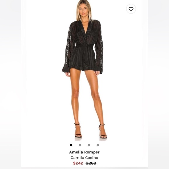 Camila Coelho Black Sheer Romper - Picture 1 of 6